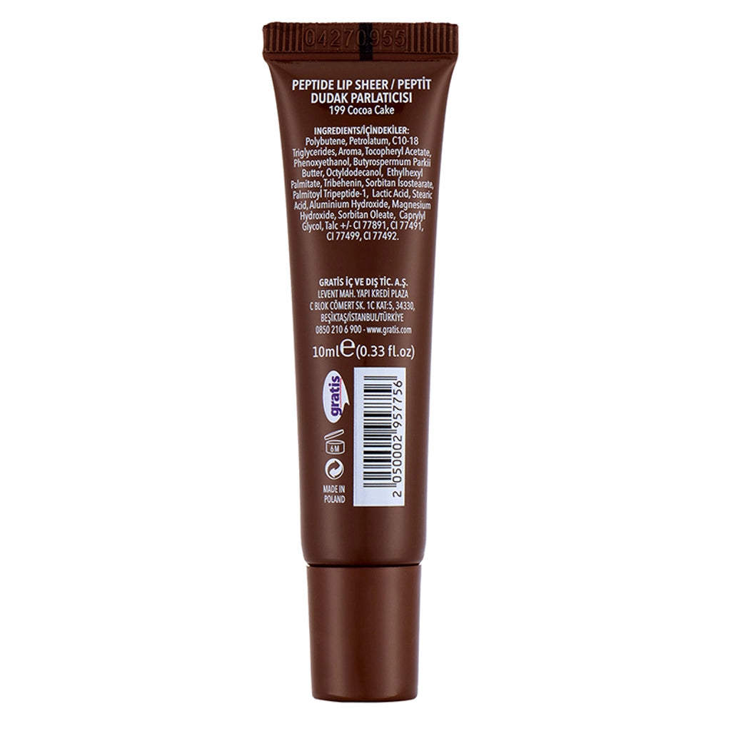 LYKD Peptide Lip Sheer Lip Gloss 199 Cocoa Cake