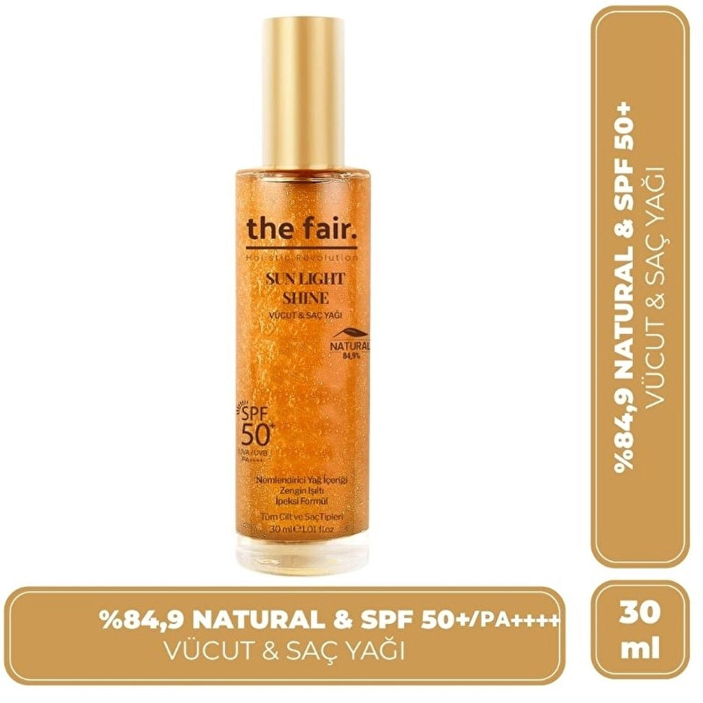 the fair. Sun Light Shine SPF50/PA Shimmering Sunscreen Body and Hair Oil 30 ml