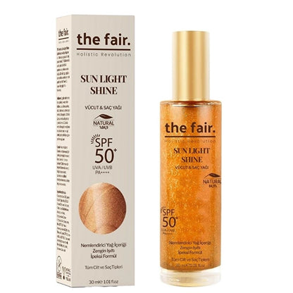 the fair. Sun Light Shine SPF50/PA Shimmering Sunscreen Body and Hair Oil 30 ml