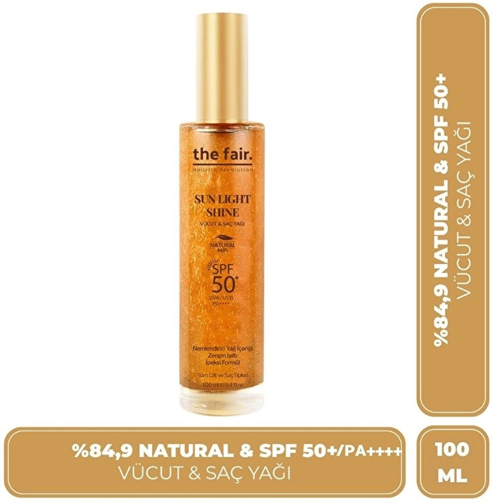 the fair. Sun Light Shine SPF50/PA Shimmering Sunscreen Body and Hair Oil 100 ml