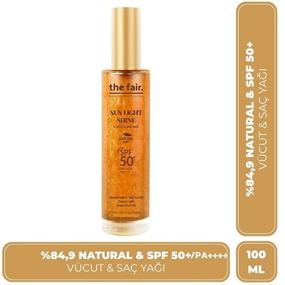 the fair. Sun Light Shine SPF50/PA Shimmering Sunscreen Body and Hair Oil 100 ml