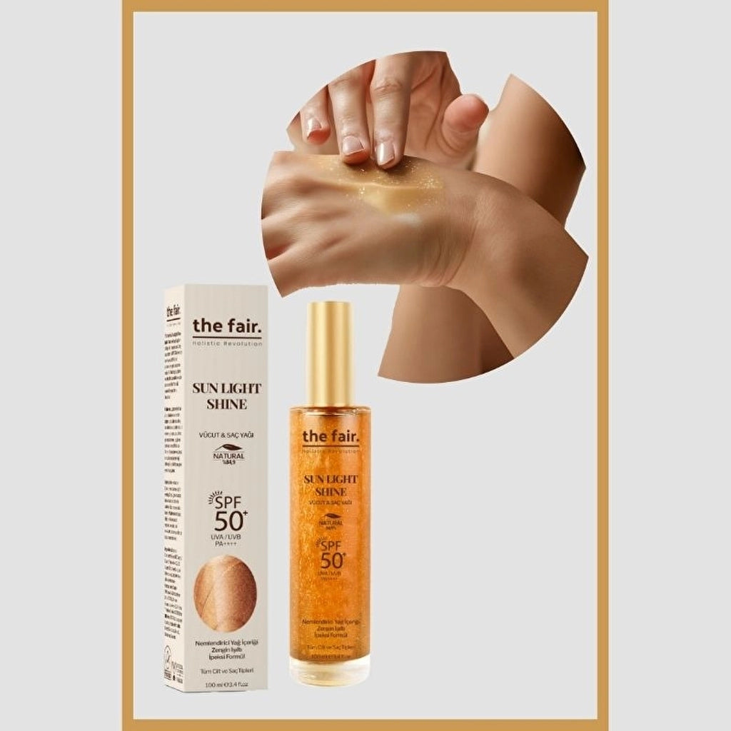 the fair. Sun Light Shine SPF50/PA Shimmering Sunscreen Body and Hair Oil 100 ml