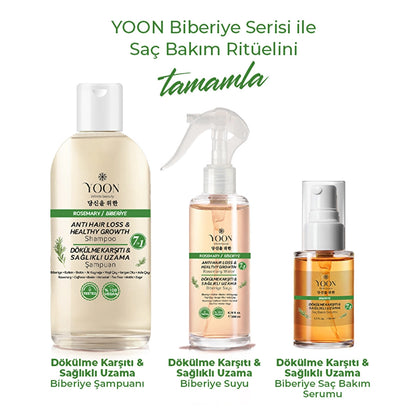 Yoon Anti-Hair Loss, Helps Fast Hair Growth, 7-Active Rosemary Salt-Free Shampoo 400 ml