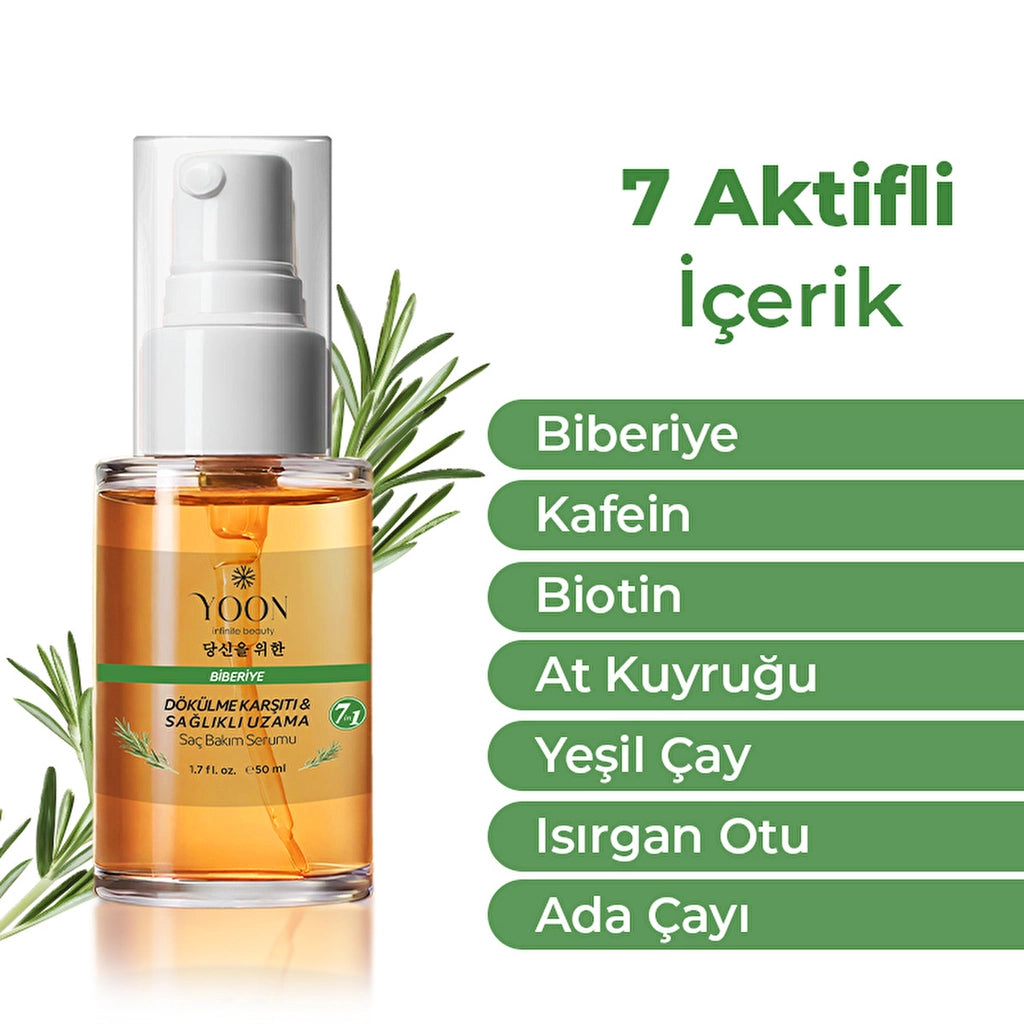 Yoon Anti-Hair Loss, Helps Fast Hair Growth, 7-Active Rosemary Hair Care Scalp Serum 50 ml