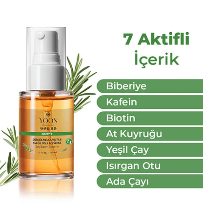 Yoon Anti-Hair Loss, Helps Fast Hair Growth, 7-Active Rosemary Hair Care Scalp Serum 50 ml