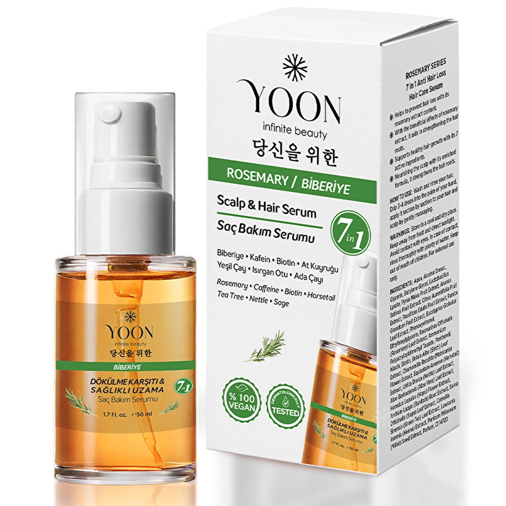 Yoon Anti-Hair Loss, Helps Fast Hair Growth, 7-Active Rosemary Hair Care Scalp Serum 50 ml