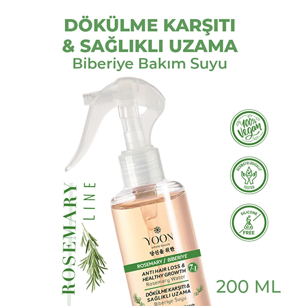 Yoon Anti-Hair Loss, Helps Fast Hair Growth, 7-Active Rosemary Hair Care Water 200 ml