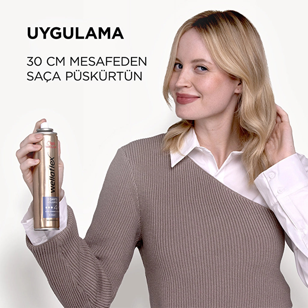 Wella Wellaflex 2 Days Volume 2 Days Volumizing Hair Spray Extra Strong Hold 75 ml - 4/5 Hold