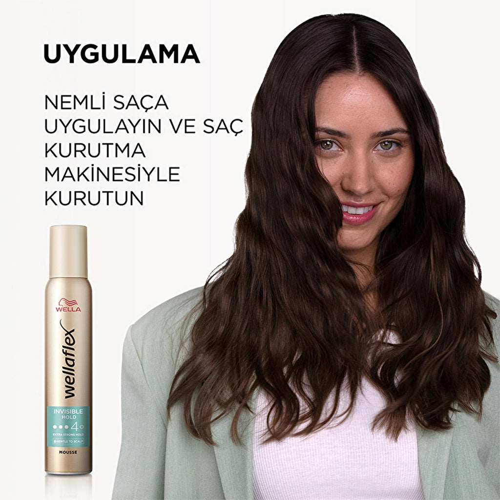 Wella Wellaflex Invisible Hold Hair Mousse Providing Invisible Hold Extra Strong Hold 200 ml - 4/5 Hold