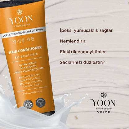 Yoon Moisturizing, Nourishing and Repairing Vegan Hair Care Cream with Biotin B7 &amp; Collagen 200 ml