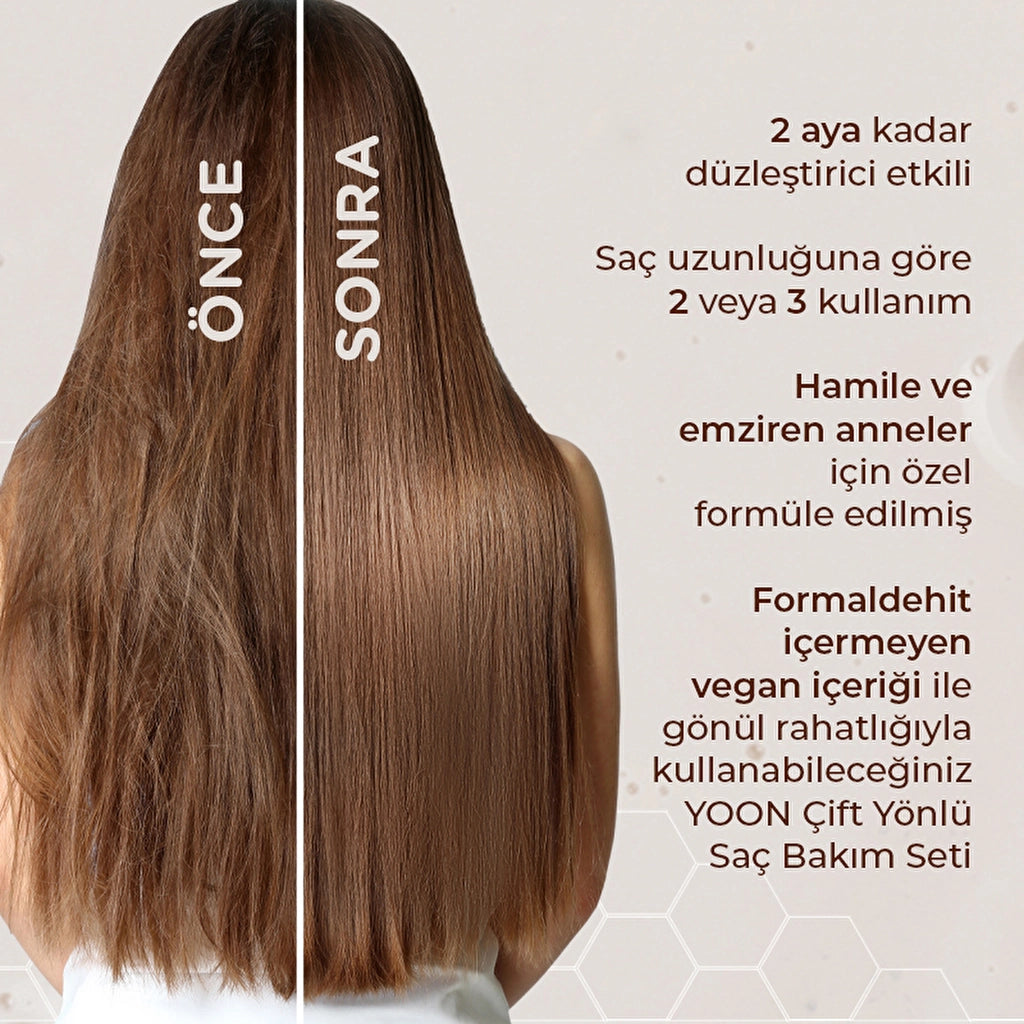 Yoon Brazilian Blow Dry Hair Straightening &amp; Keratin Botox Strengthening and Nourishing Home Keratin Care Set (3 x 100 ml)