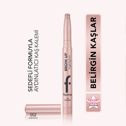 Flormar Brow Up Soft Texture &amp; Intense Shine Lift Under-Brow Lightening Pencil 002 Rose Gold