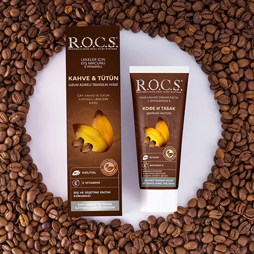 Rocs Coffee &amp; Tobacco Anti-Stain Toothpaste 74 gr