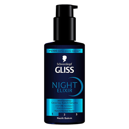 Gliss Night Elixir Moisturizing Night Hair Care Serum 100 ml