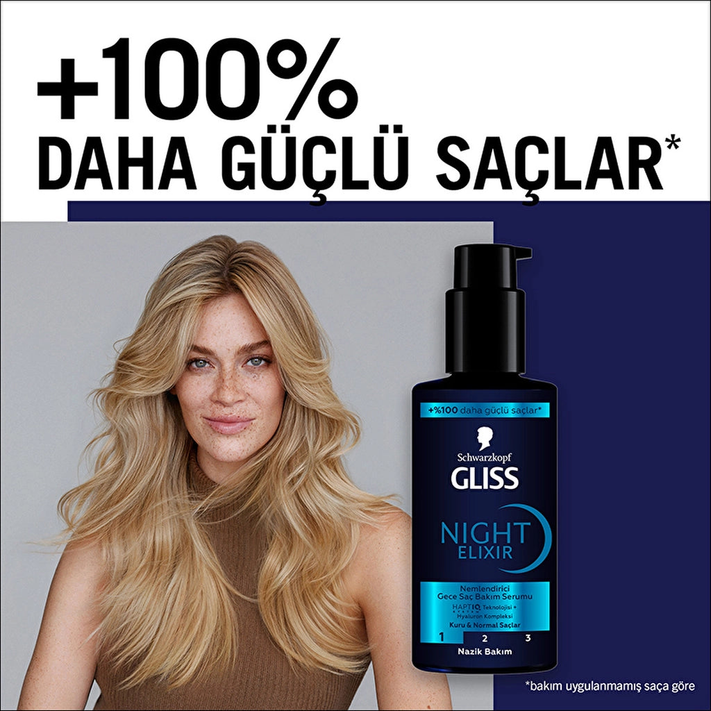 Gliss Night Elixir Moisturizing Night Hair Care Serum 100 ml