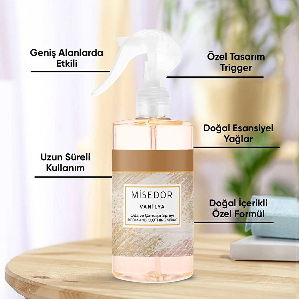 Misedor Vanilla Room Fragrance and Laundry Perfume 330 ml