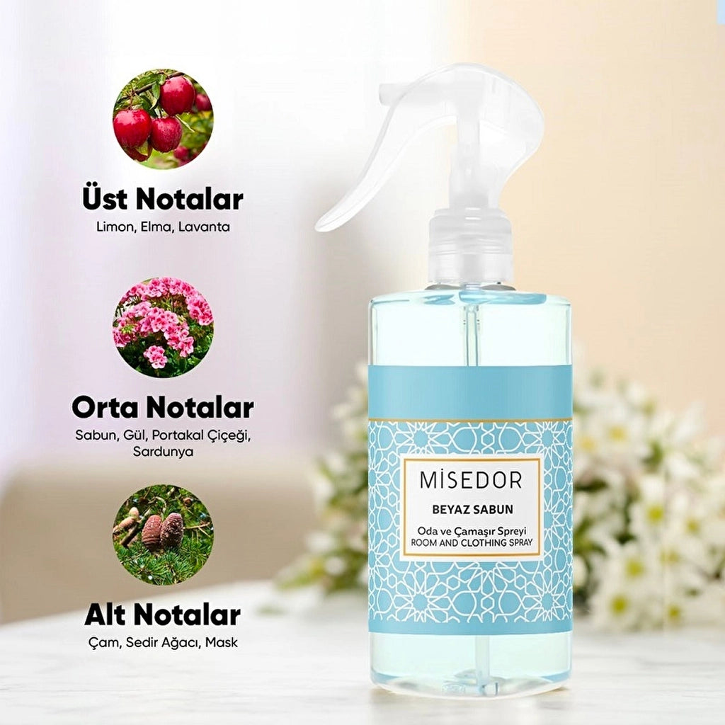 Misedor White Soap Room Fragrance and Laundry Perfume 330 ml