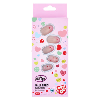 Eklips Fake Nails Heart French Oval