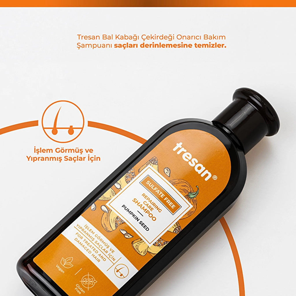 Tresan Pumpkin Seed Repairing Sulfate-Free Care Shampoo 300 ml