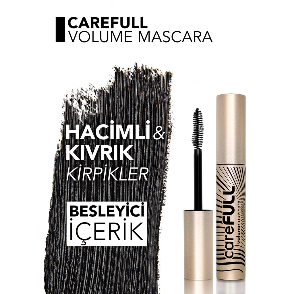 Flormar CareFull Volume Lash Strengthening Plumping Mascara 000 Black