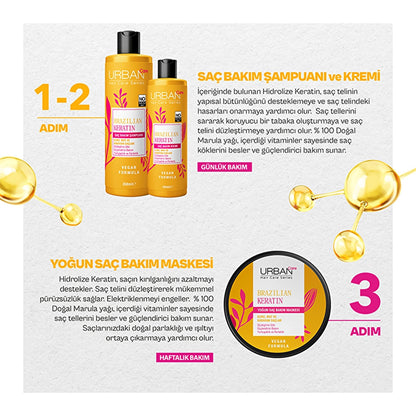 Urban Care Brazilian Keratin Hair Care Shampoo with Straightening Effect 350 ml