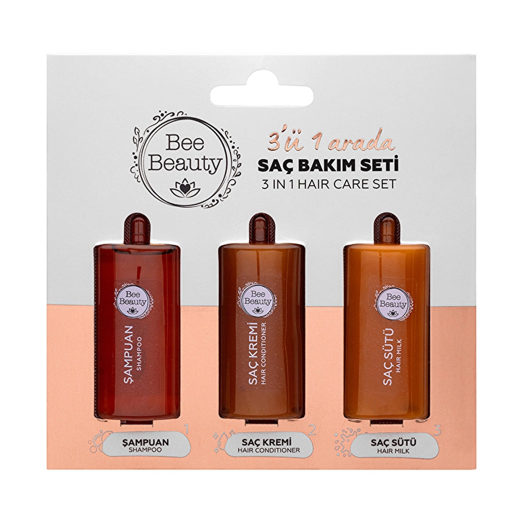 Bee Beauty 3 in 1 Travel Set 3 x 10 ml (Shampoo + Conditioner + Hair Milk)