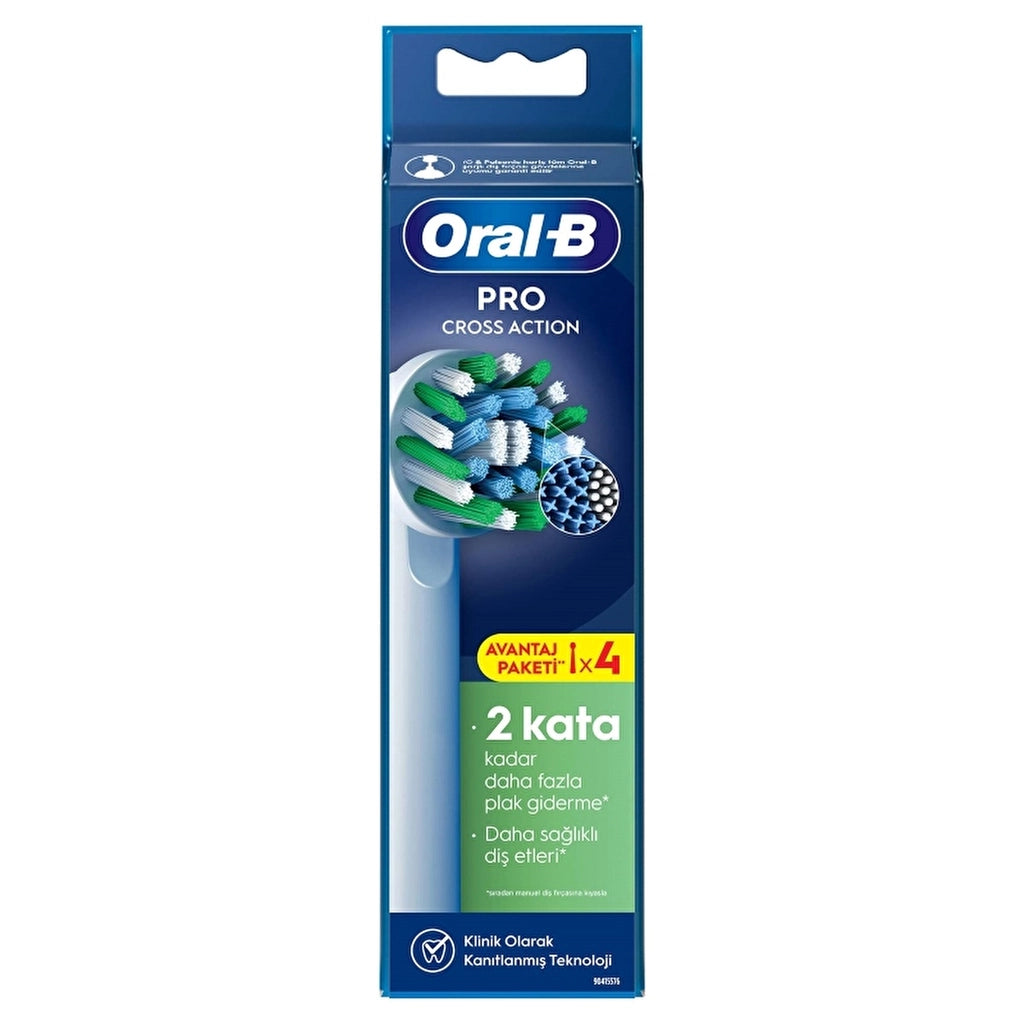 Oral-B Electric Toothbrush Replacement Head Cross Action X-Filament 4-pack