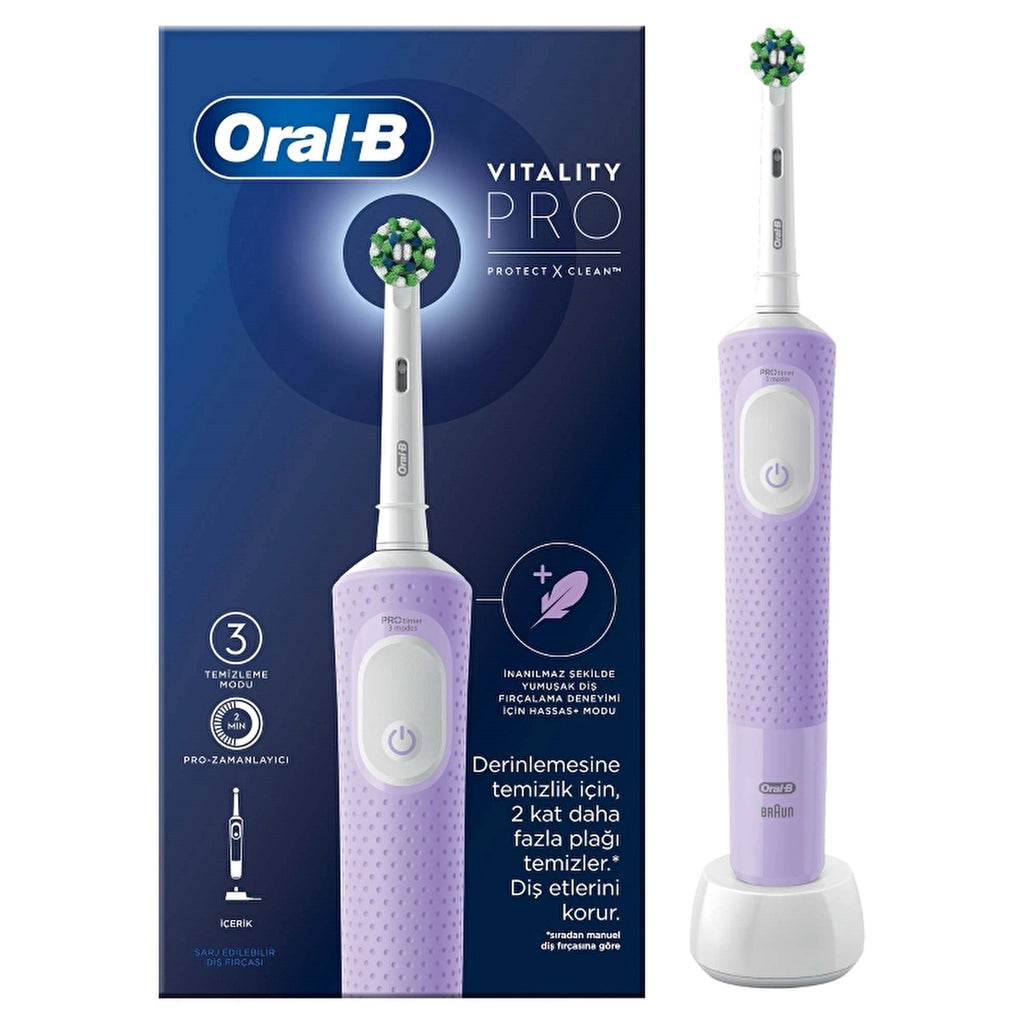 Oral-B Rechargeable Electric Toothbrush Vitality Pro Lila Protection and Cleaning