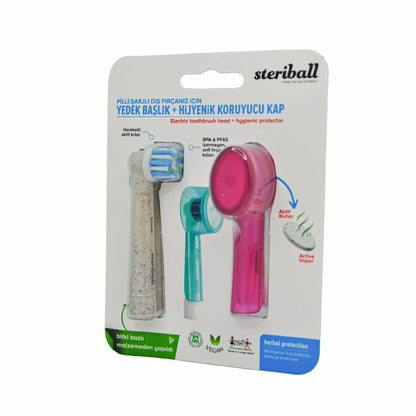 Steriball Replacement Head and Hygienic Protective Cover for Battery &amp; Cordless Toothbrush (Assorted)