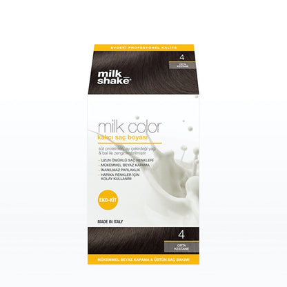 milk_shake Milk Color Eco Permanent Hair Dye Set 4 Medium Chestnut