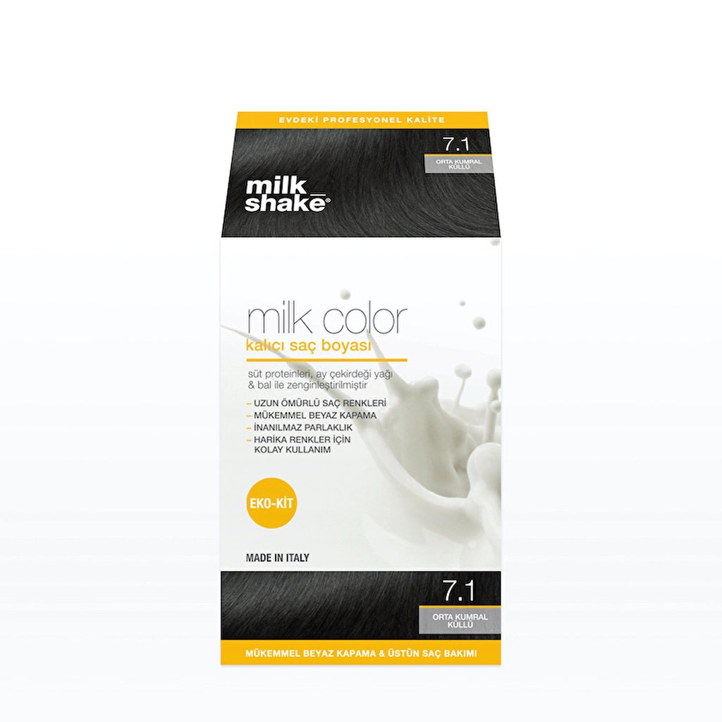 milk_shake Milk Color Eco Permanent Hair Dye Set 7.1 Medium Auburn Ash