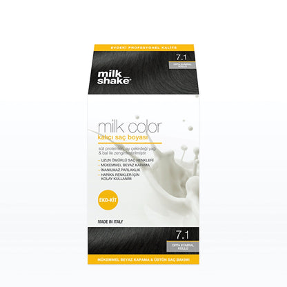 milk_shake Milk Color Eco Permanent Hair Dye Set 7.1 Medium Auburn Ash