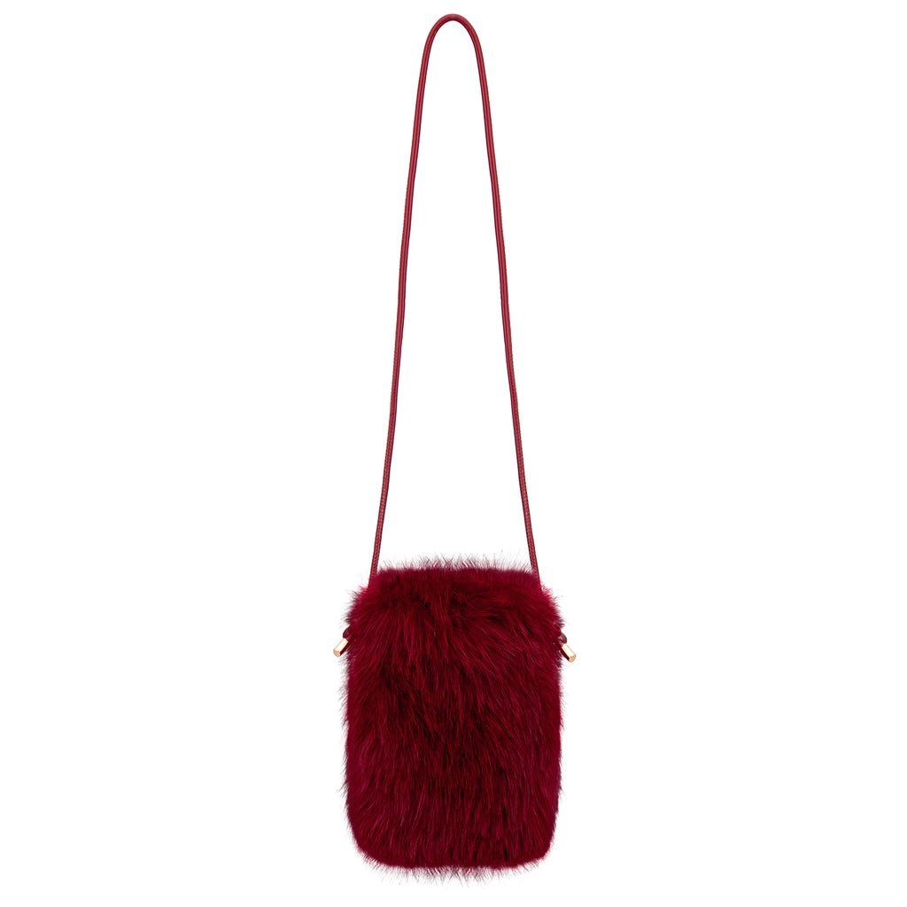 Eklips Claret Red Plush Phone Bag