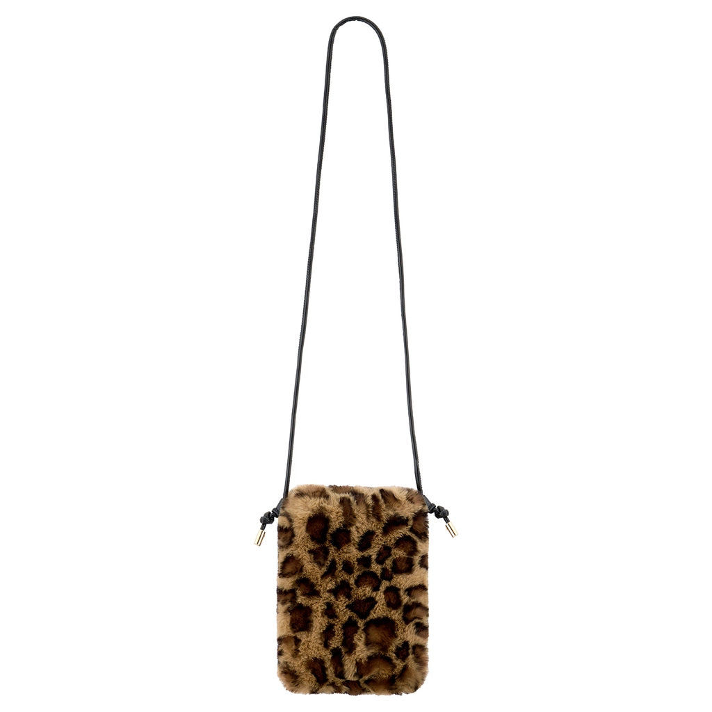 Eklips Plush Leopard Pattern Phone Bag
