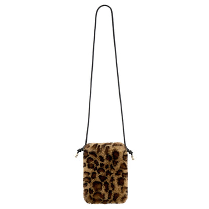 Eklips Plush Leopard Pattern Phone Bag