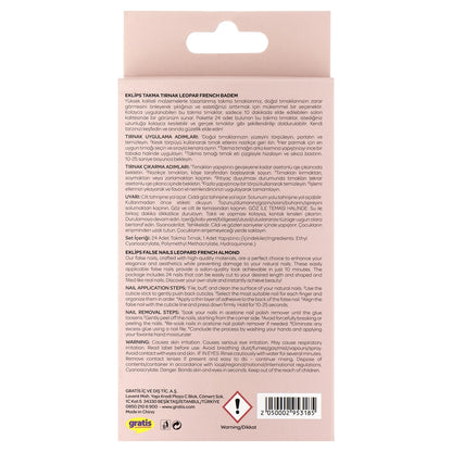 Eklips False Nails Leopard French Almond 24-Piece