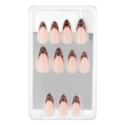 Eklips False Nails Leopard French Almond 24-Piece