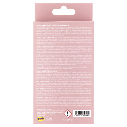 Eklips Fake Nails Pink Cat Eye Effect Almond 24-pack