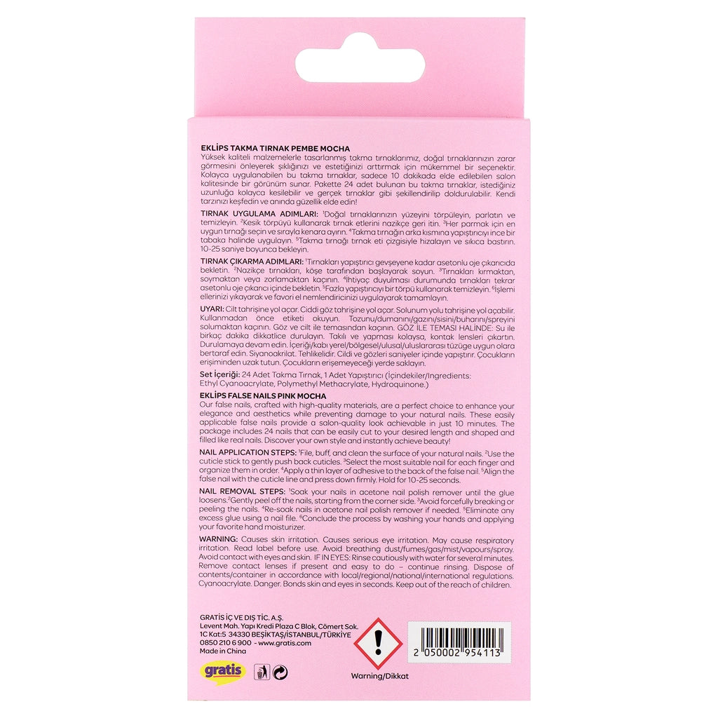 Eklips False Nails Pink Mocha 24-Piece