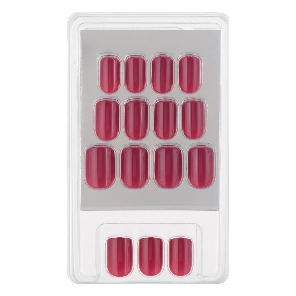 Eklips False Nails Claret Red Crimson Velvet Blunt 24-Piece