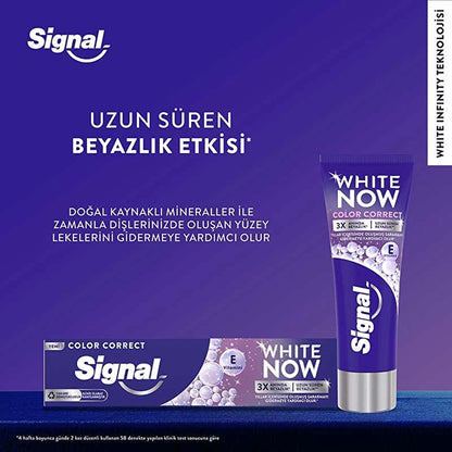 Signal White Now Color Correct Long Lasting Whiteness Toothpaste 75 ml