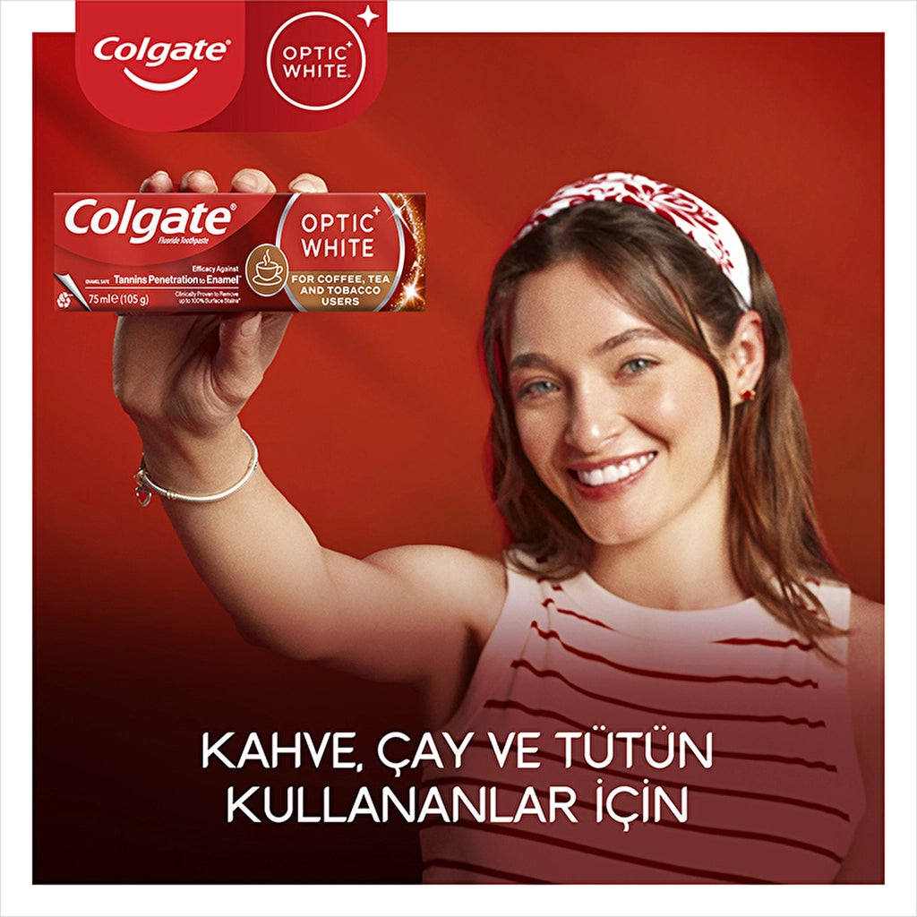 Colgate Optic White Toothpaste for Coffee, Tea and Tobacco Users 75 ml