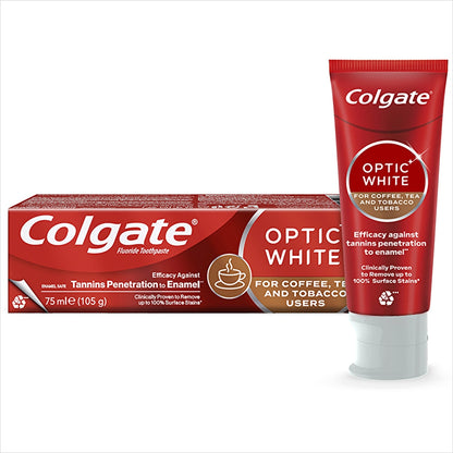 Colgate Optic White Toothpaste for Coffee, Tea and Tobacco Users 75 ml