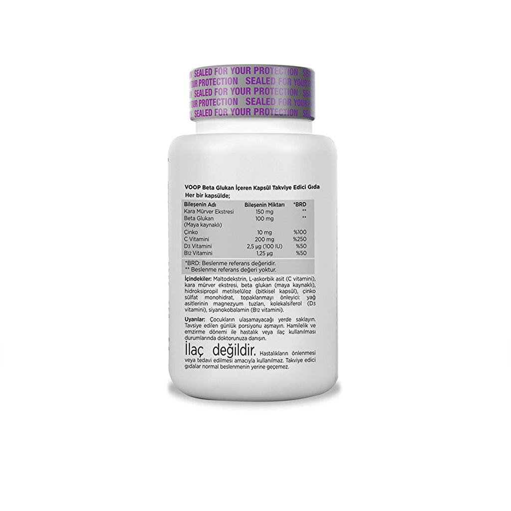 Voop Capsule Containing Beta Glucan Food Supplement 30 Capsules