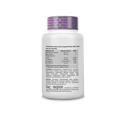 Voop Capsule Containing Beta Glucan Food Supplement 30 Capsules