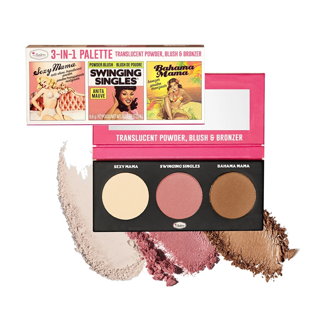theBalm Powder Trio Face Palette Sexy Mama, Bahama Mama, Swinging Singles Anita Mauve