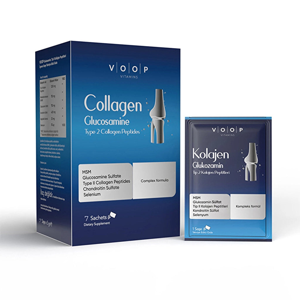 Voop Collagen Glucosamine, Type II Collagen Peptides 7 Sachets