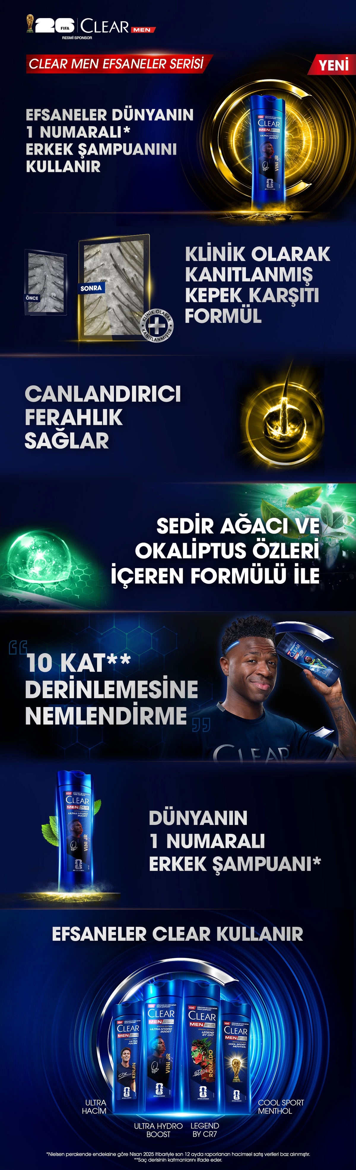 Clear Men Legends Vinicius Junior Shampoo 350 ml