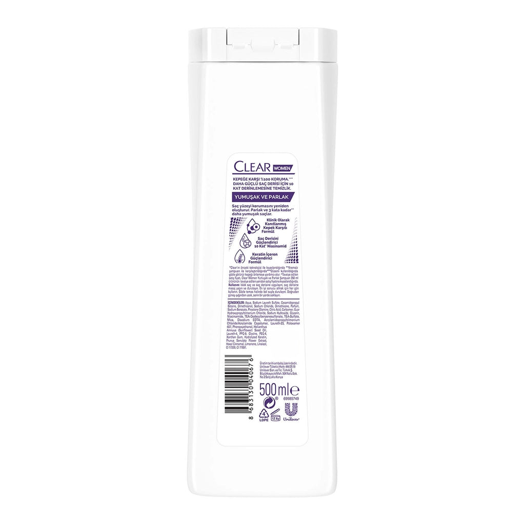 Clear Women Anti-Dandruff Shampoo Soft Shiny 500 ml