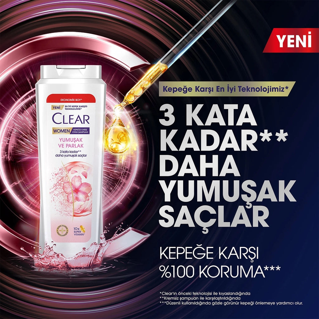Clear Women Anti-Dandruff Shampoo Soft Shiny 500 ml